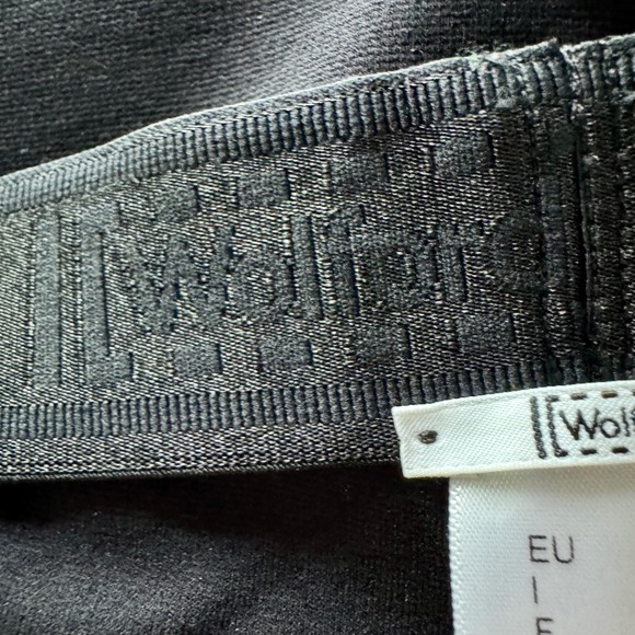 Wolford Jo Mixed Fabric Faux Leather Front Leggings US 14 EU 44 Black Slim - Picture 8 of 15